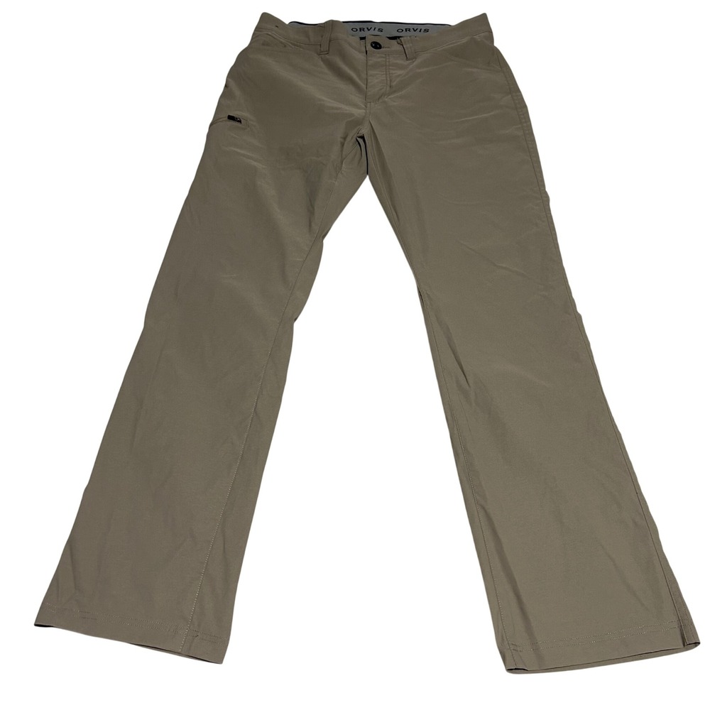 Orvis Tech Pants Mens 34 32 Tan Stretch Outdoor Hiking Performance Trousers